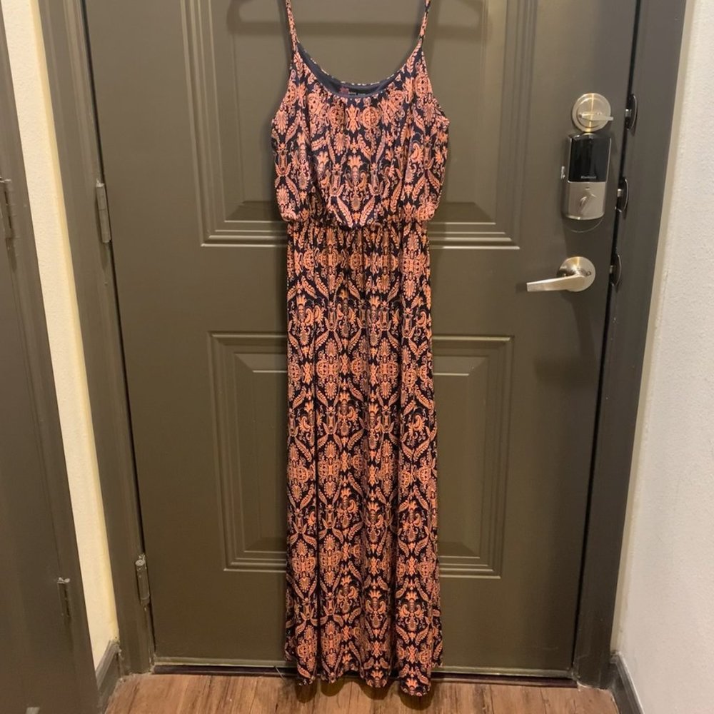 Love Ryan navy & pink maxi dress, size small